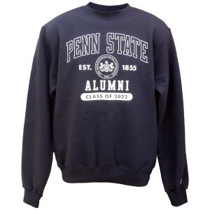 navy crew sweatshirt with Penn State Alumni Class of 2023 and University Seal